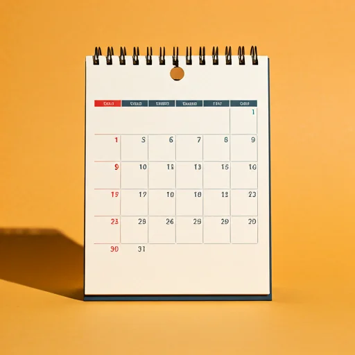 Close up of a vintage calendar