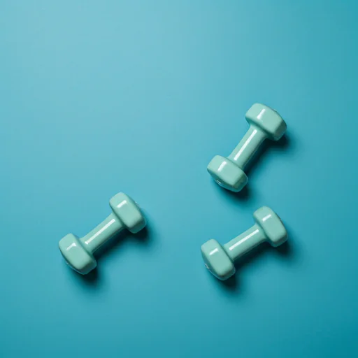 Healthy lifestyle flatlay with weights