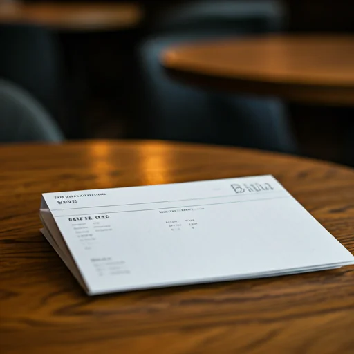 Bill folder at a restaurant table