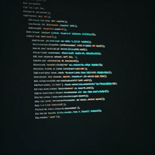 Computer code on a dark screen