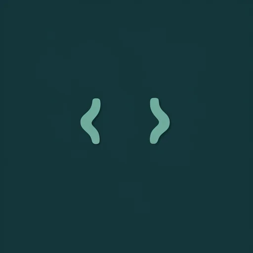 Flat minimalist abstract representation of code brackets
