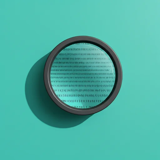 Flat minimalist illustration of a magnifying glass over a regex pattern