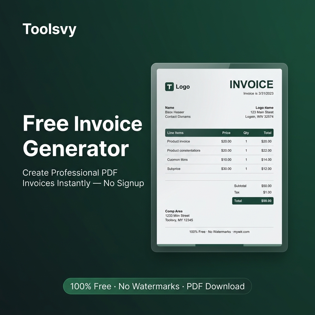 Free Invoice Generator — Create PDF Invoices Online | Toolsvy