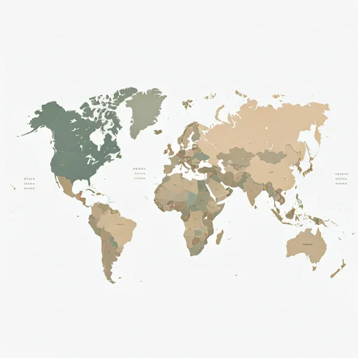 World map highlighting different global time zones