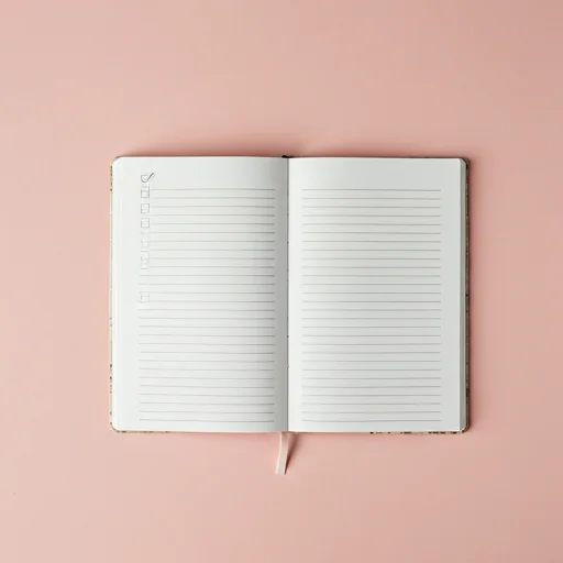 Close up of a checklist or to-do list notebook