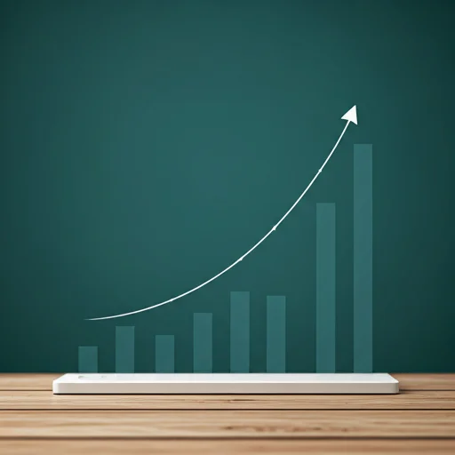 Professional line graph showing steady upward movement in search rankings